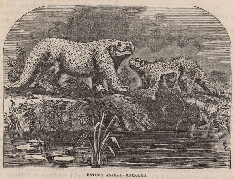 Animais extintos restaurados e exibidos no Crystal Palace de English School
