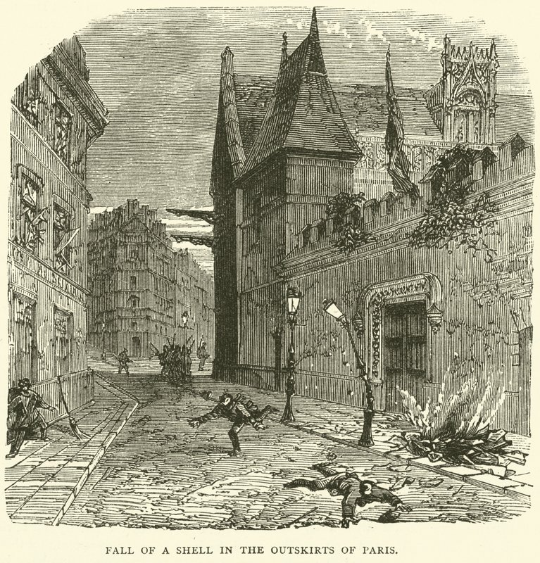 Queda de uma concha nos arredores de Paris, outubro de 1870 de English School