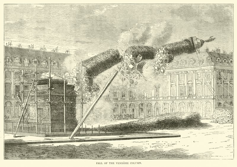 Queda da Coluna Vendome, abril de 1871 de English School