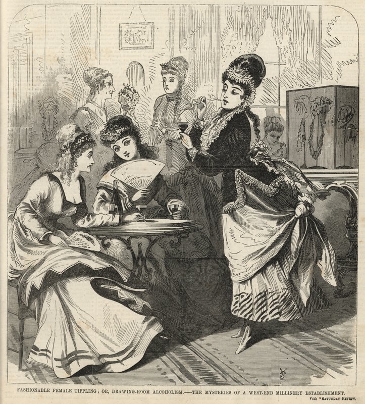 Moda feminina derrubada; ou alcoolismo na sala de visitas de English School