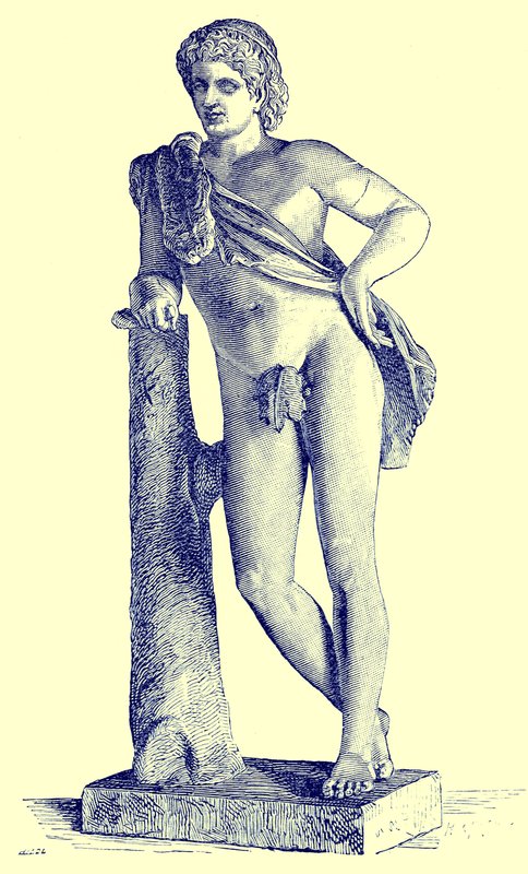Fauno de Praxiteles, ilustração da História de Roma por Victor Duruy, publicado em 1884 (imagem digitalmente melhorada) de English School