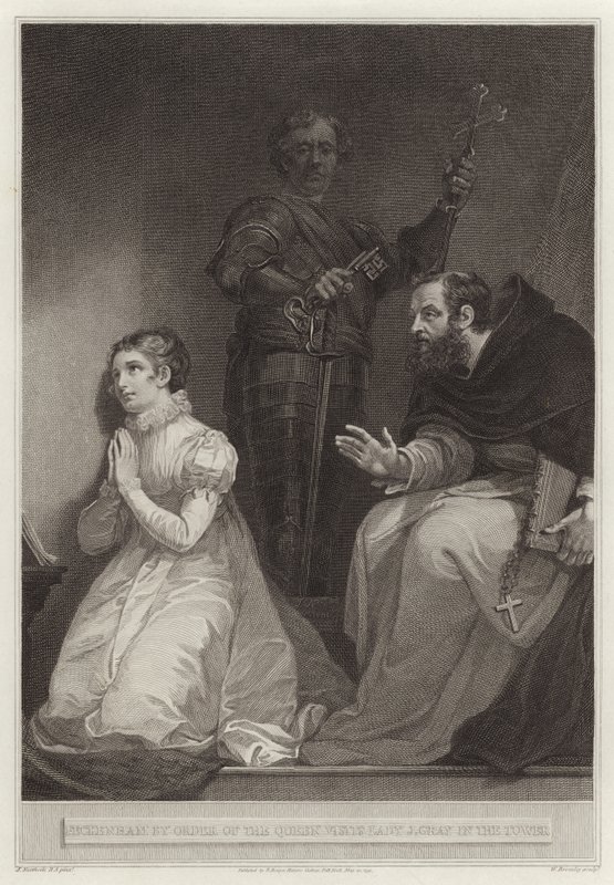 Feckenham por ordem da rainha visita Lady J Gray na torre de English School