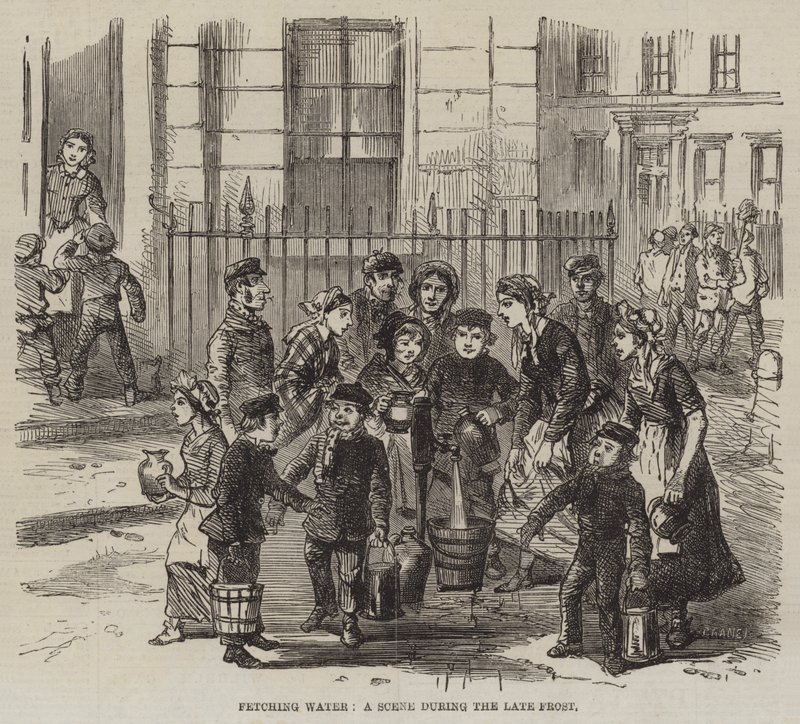Fetching Water, a Scene during the late Frost (gravura) de English School