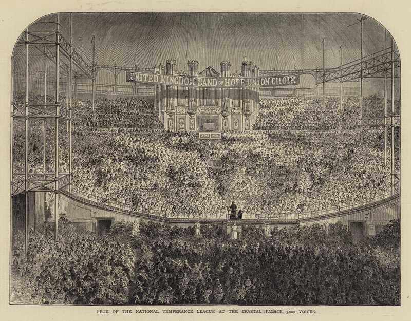 Fete of the National Temperance League at the Crystal Palace, 5000 Voices (gravura) de English School