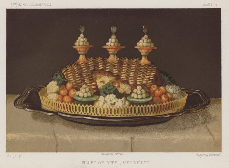 Filete de Bife "Jardiniere" (chromolitho) de English School