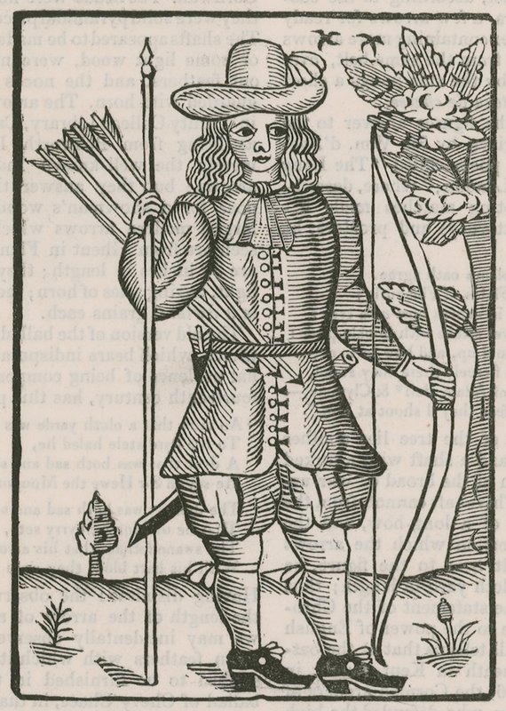 Bilhete de arqueiros de Finsbury para as filmagens de 1676 de English School