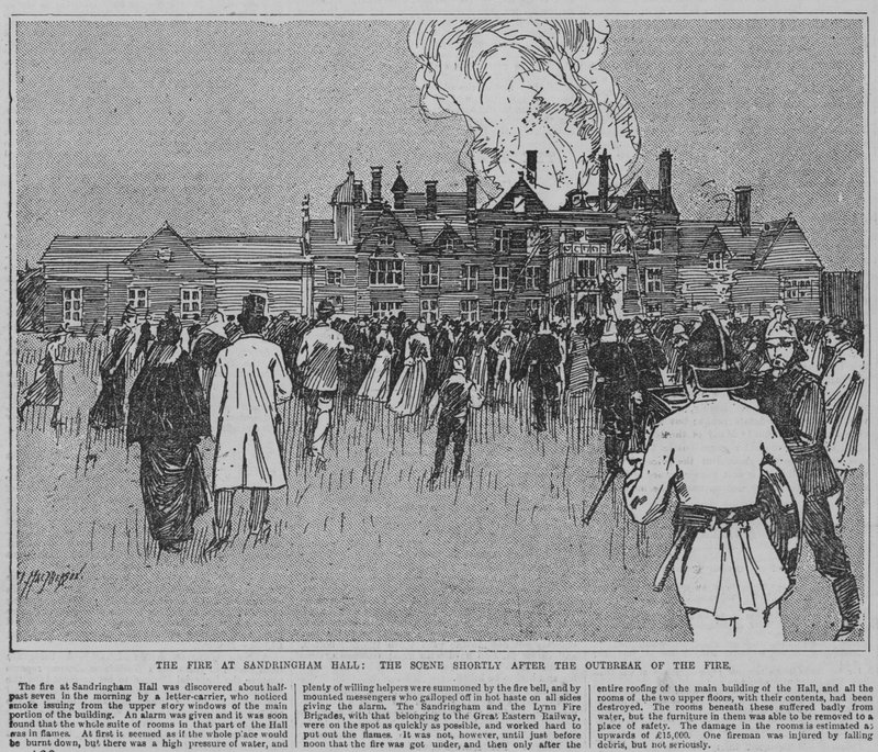 Incêndio em Sandringham, Norfolk de English School