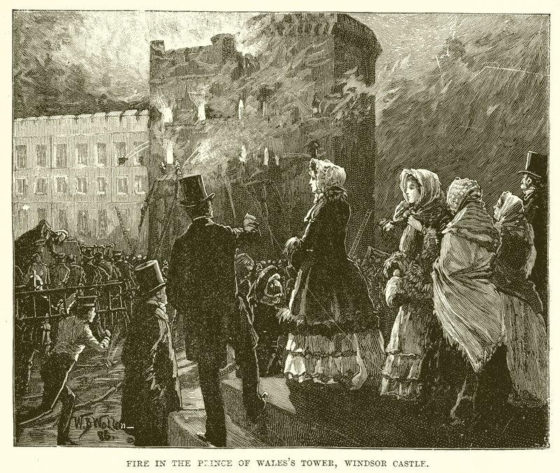 Fogo na Torre do Príncipe de Waless, Castelo de Windsor de English School