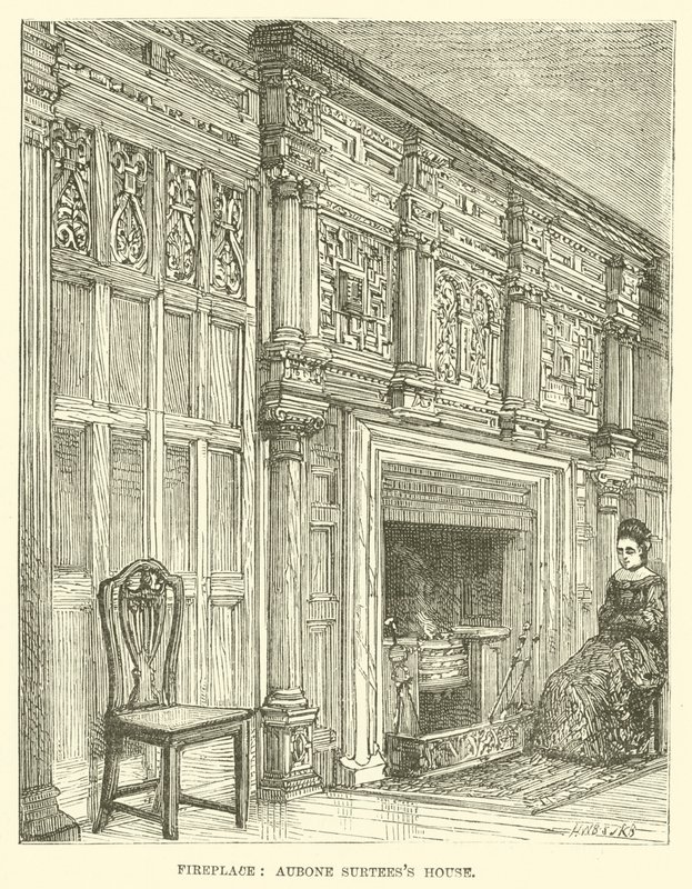 Lareira, casa de Aubone Surtees (gravura) de English School