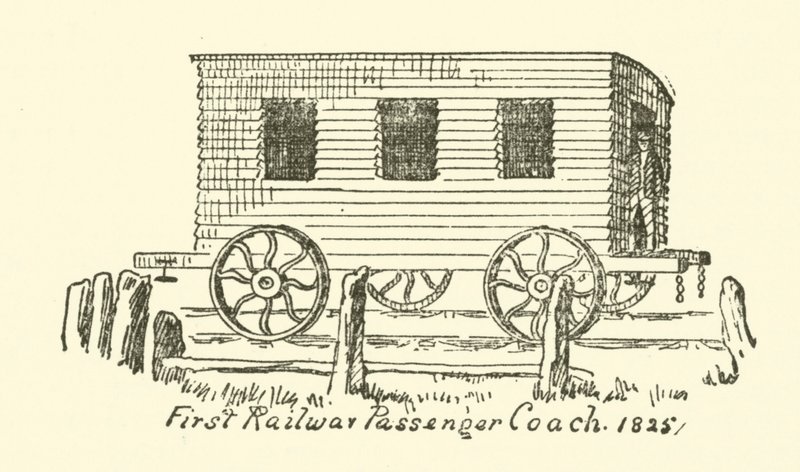 Primeira carruagem de passageiros dos caminhos-de-ferro de English School