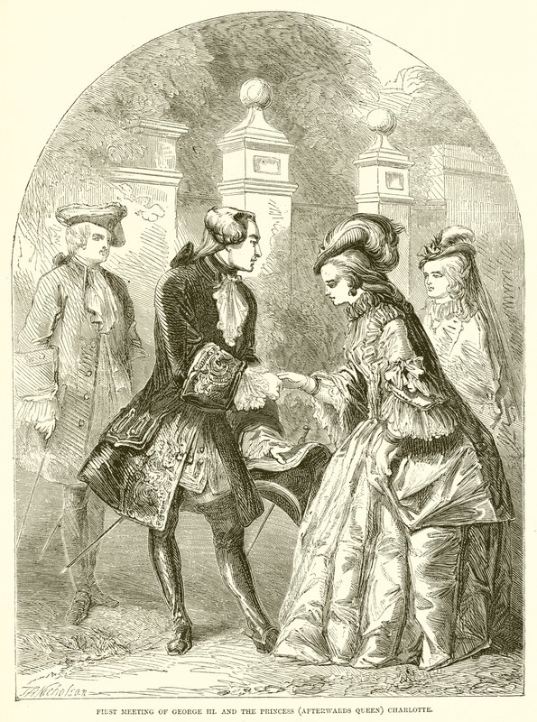 Primeira reunião de George III. e a princesa (depois rainha) Charlotte de English School