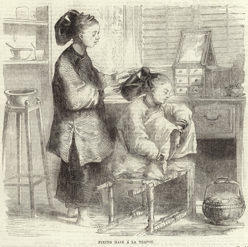 Fixação de cabelo à la bule de English School