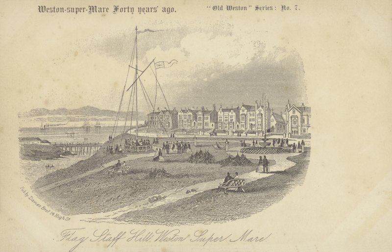 Flagstaff hill, Weston-super-mare (litho) de English School