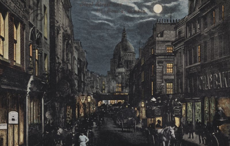 Fleet Street e St Pauls, em Londres de English School