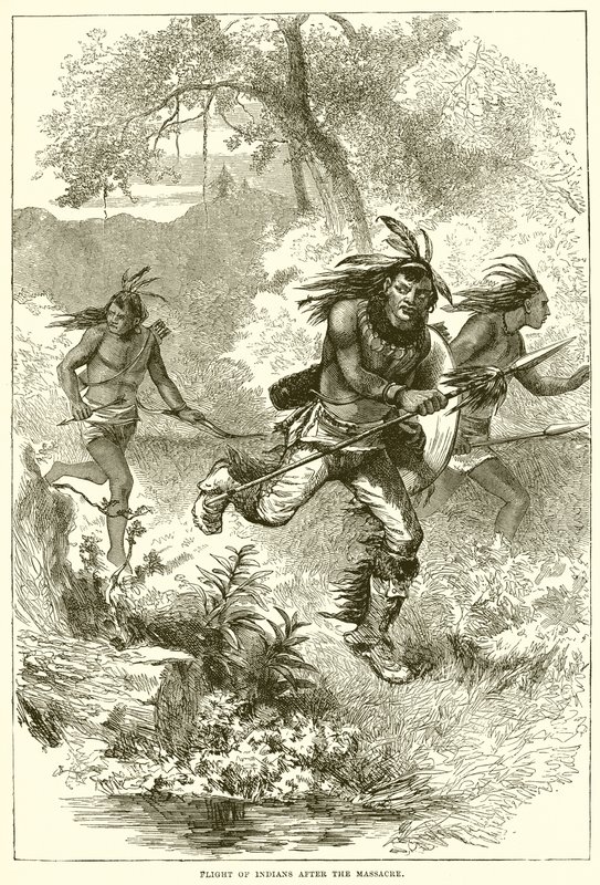 Vôo dos índios após o massacre de English School