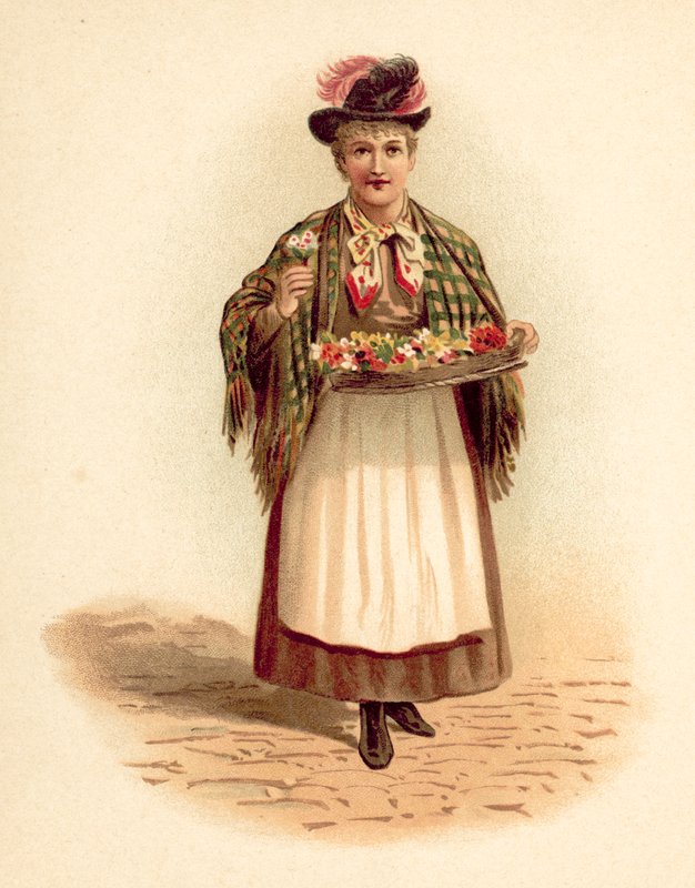Vendedor de Flores (chromolitho) de English School