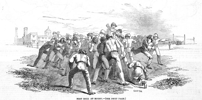 Futebol no Rugby, de The Illustrated London News, 20 de dezembro de 1845 de English School