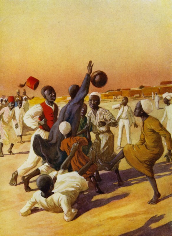 Futebol no Sudão (lito a cores) de English School