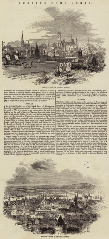 Portos de Milho Estrangeiros (gravura) de English School