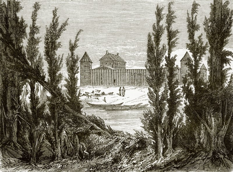 Fort Edmonton, no alto rio Saskatchewan de English School