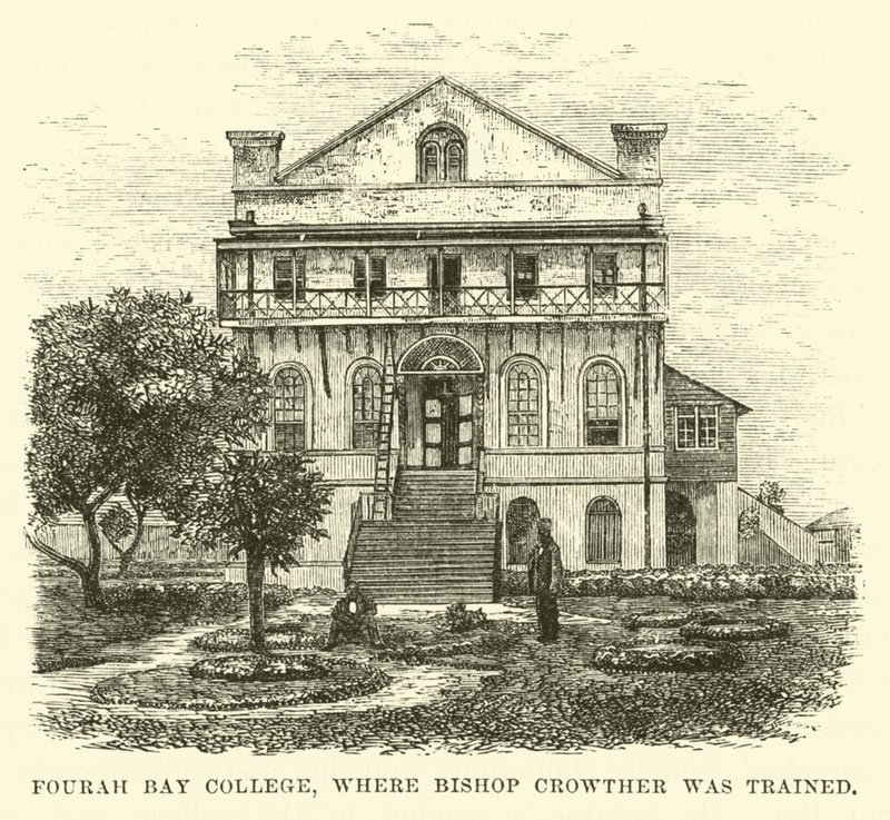 Fourah Bay College, onde o bispo Crowther foi treinado de English School