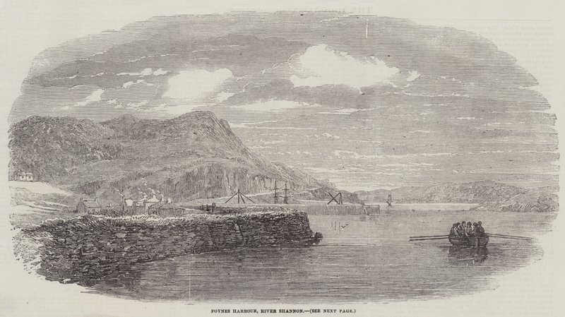 Porto de Foynes, Rio Shannon (gravura) de English School