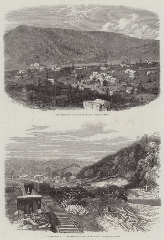 Franklin Petroleum Oil Works (gravura) de English School