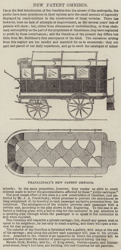 A Nova Patente Omnibus de Franklinsky (gravura) de English School