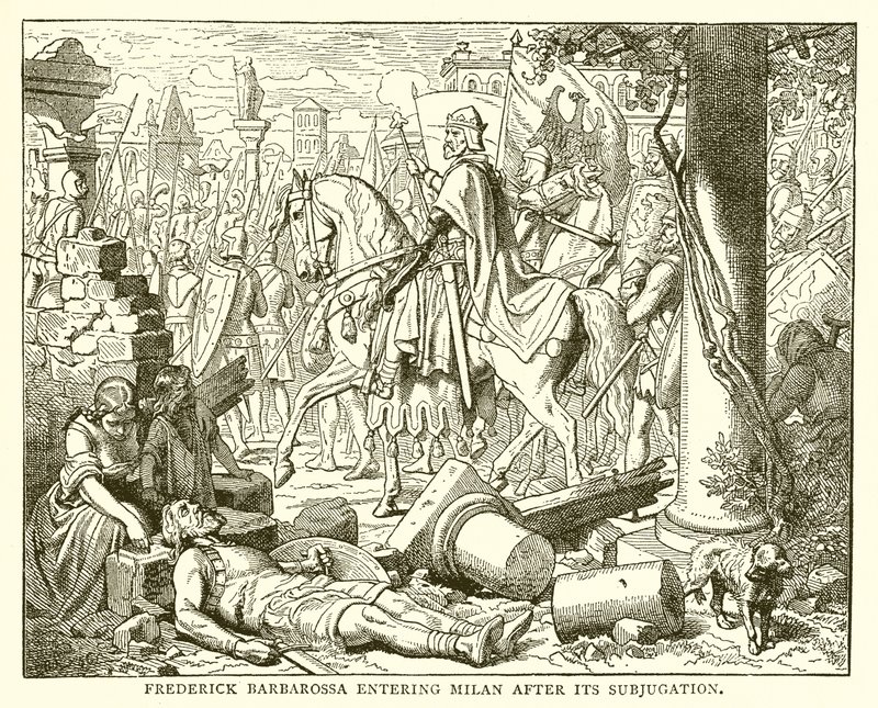 Frederick Barbarossa entra em Milão depois de sua subjugação de English School