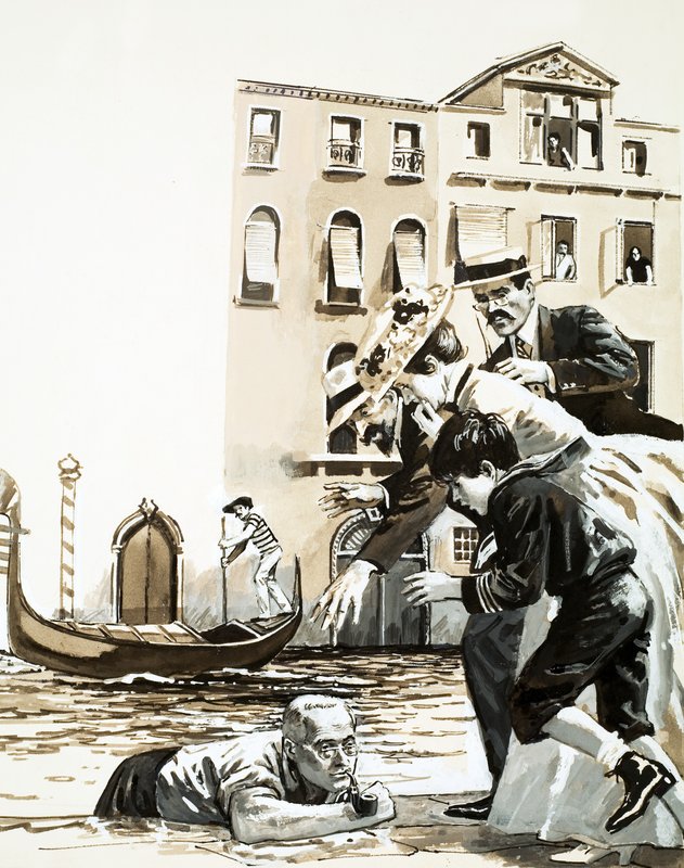 Frederick Rolfe sai de um canal em Veneza de English School