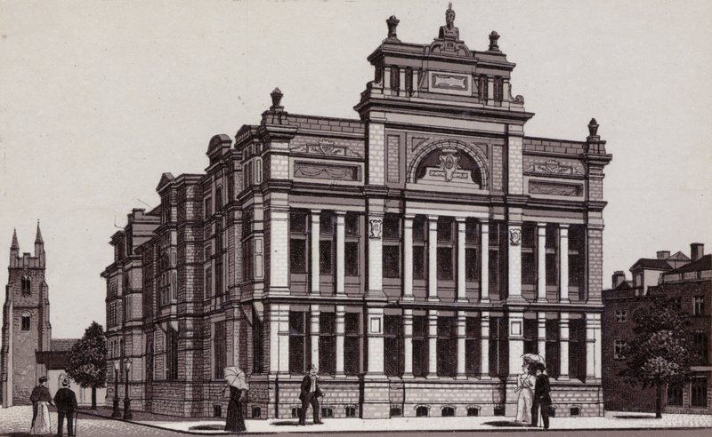 Biblioteca gratuita, Cardiff (litho) de English School