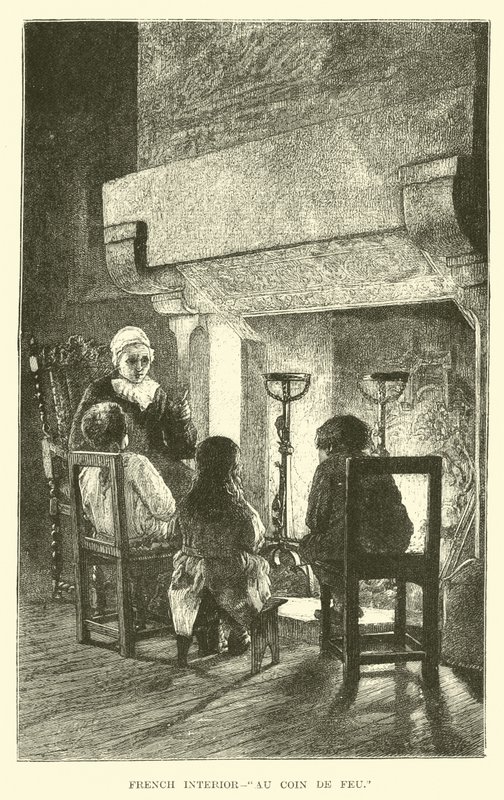 Interior francês, no canto do fogo de English School