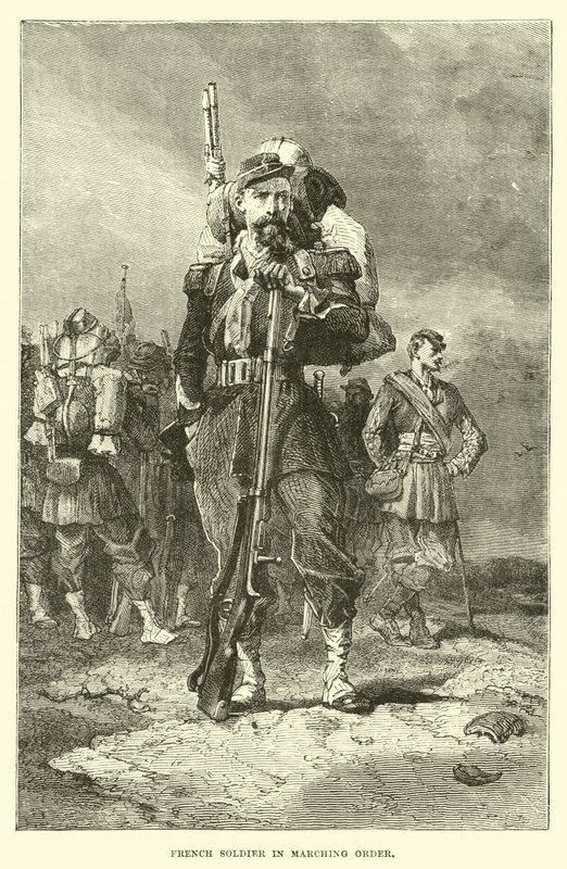 Soldado francês em ordem de marcha de English School
