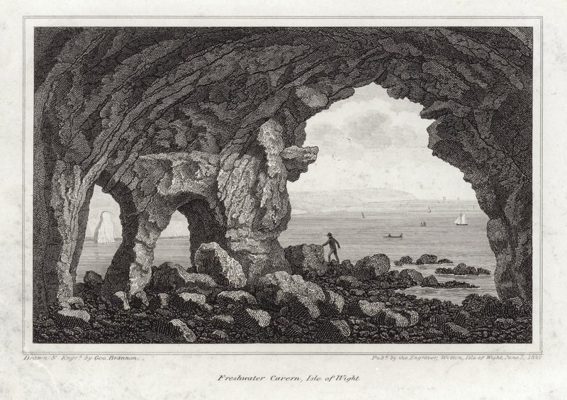 Caverna de água doce na ilha de Wight de English School
