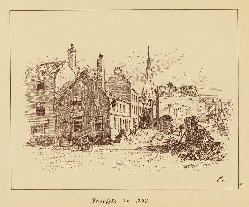 Friargate em 1882 (litografia) de English School