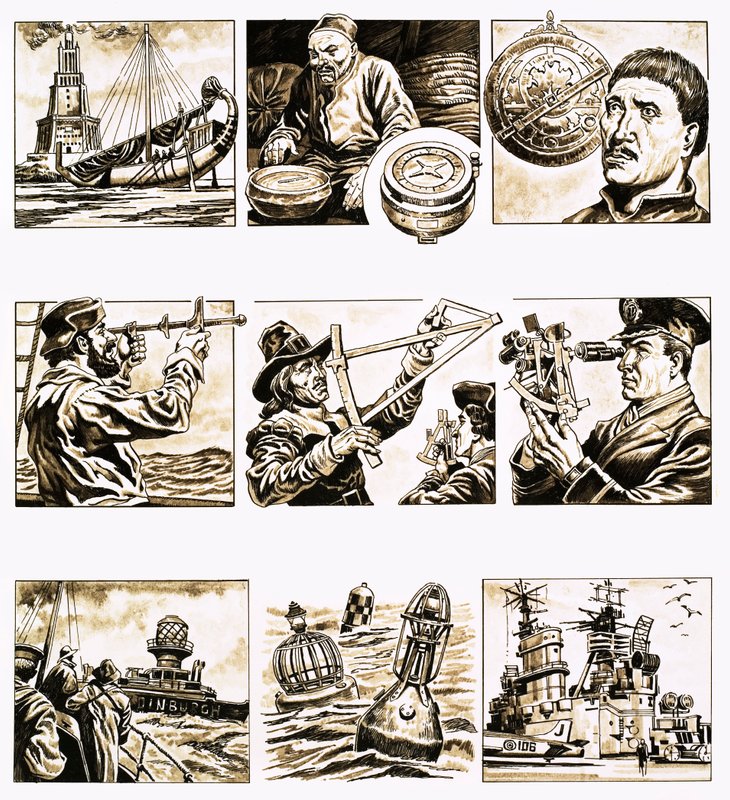 Desde então até agora: Mapeando os mares (guache no papel) de English School