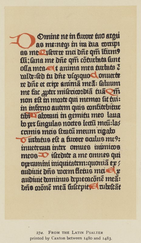 Do latim Psalter impresso por Caxton entre 1480 e 1483 (litho) de English School