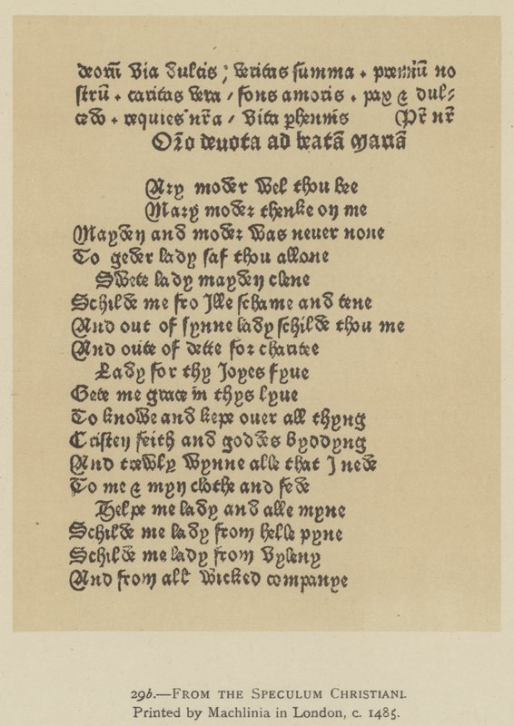 Do Speculum Christiani, impresso por Machlinia em Londres, c 1485 (litho) de English School