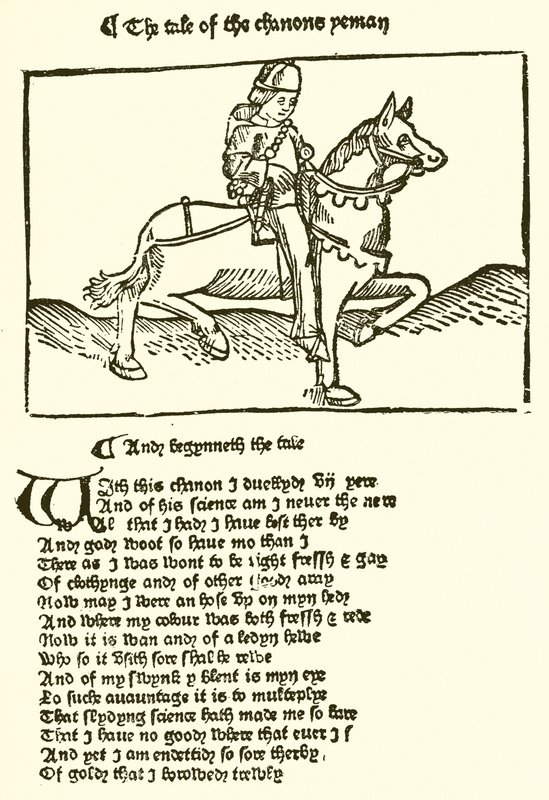 Da segunda edição de Chaucers Canterbury Tales impressa por Caxton de English School