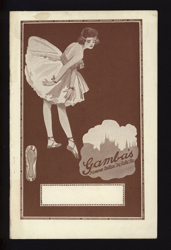 Capa frontal do Catálogo de Gambas Famoso Ballet de Milão (litho) de English School