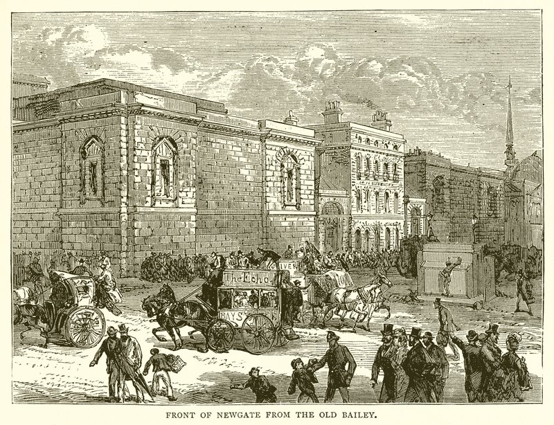 Frente de Newgate do Old Bailey de English School
