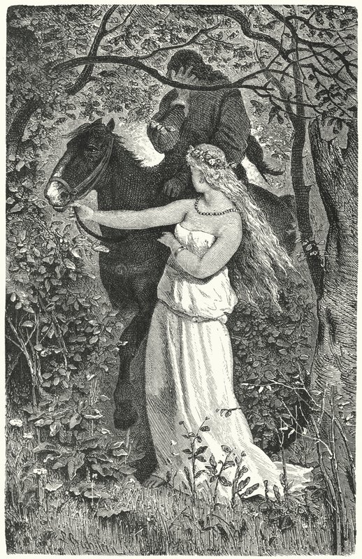 Frontispício de Epopeias e Romances da Idade Média (gravura) de English School