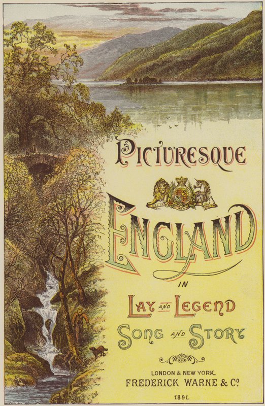 Frontispício para Picturesque England de L Valentine (gravura colorida) de English School