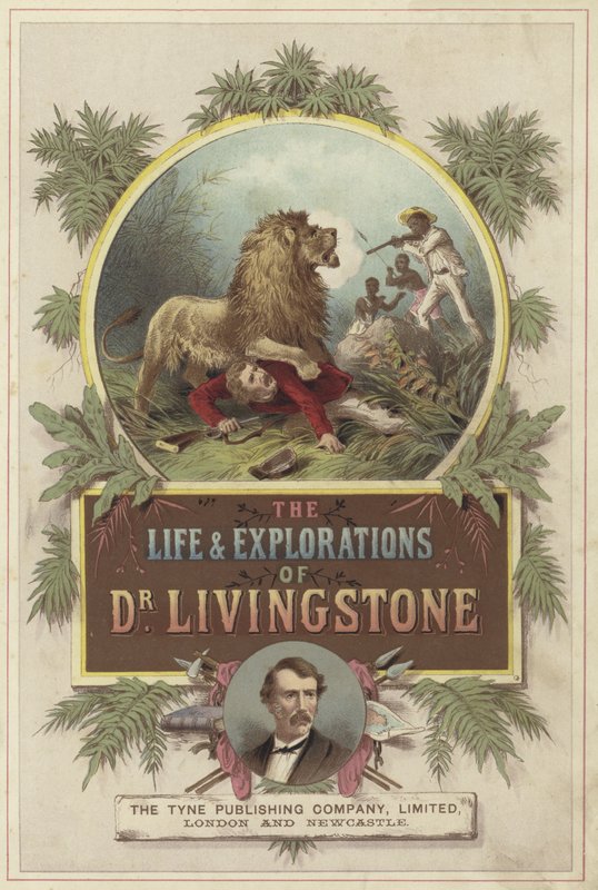 Frontispício para a vida e exploração de David Livingstone de English School