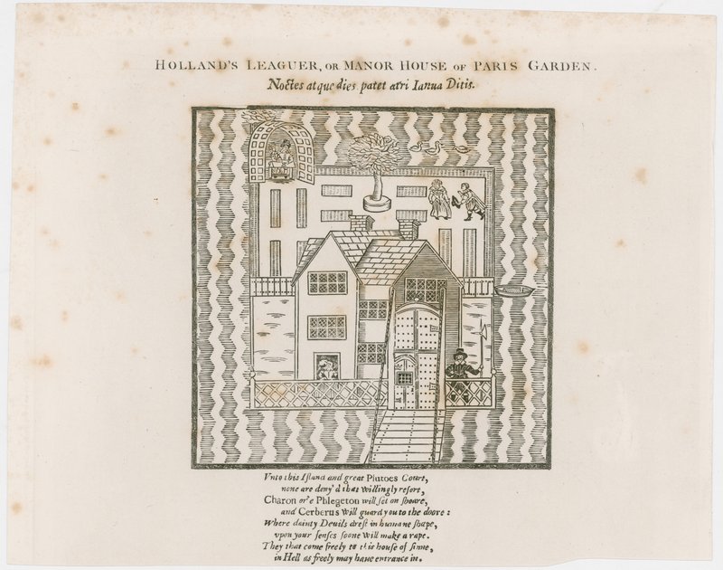 Frontispício de Hollands Leaguer, 1632. Paris Garden de English School