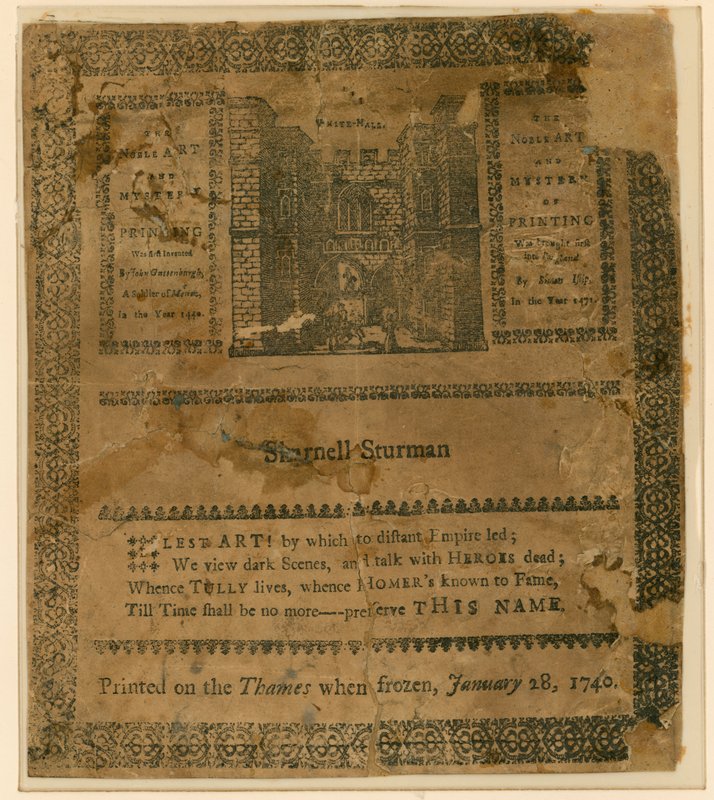 Frost Fair de 1740. Lembrança de English School