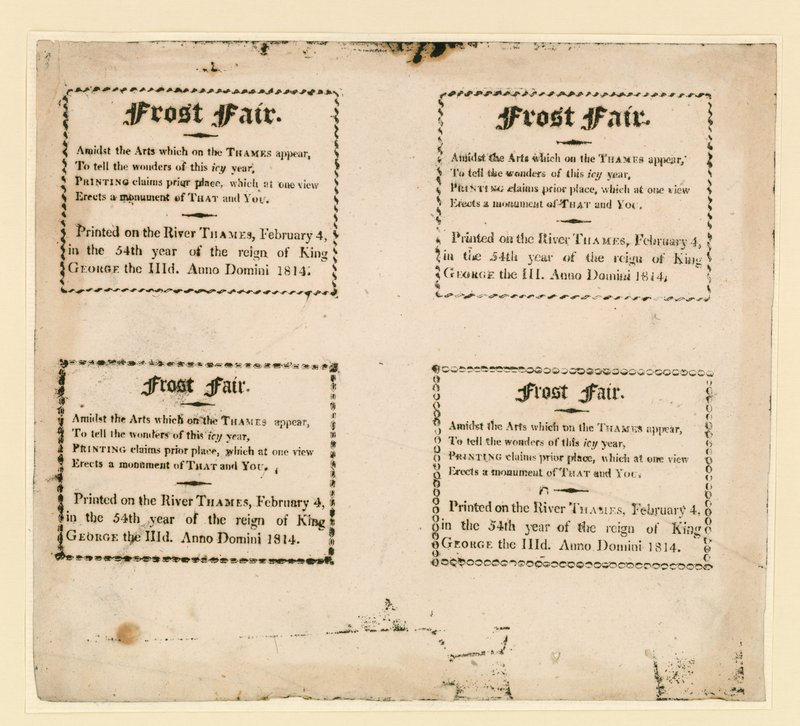 Frost Fair de 1814. Lembranças impressas no gelo de English School