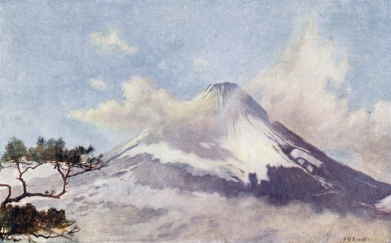 Fujisan, a "montanha sagrada" (cor litho) de English School