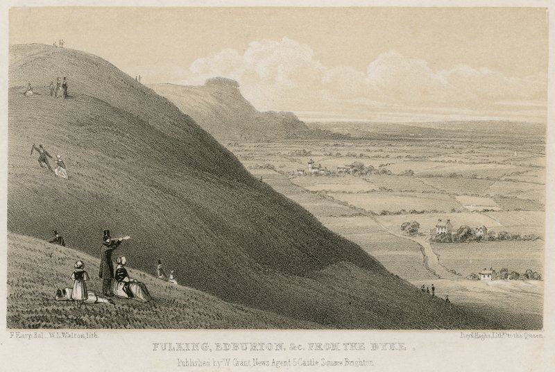 Fulking, Edburton, etc da Dyke (gravura) de English School