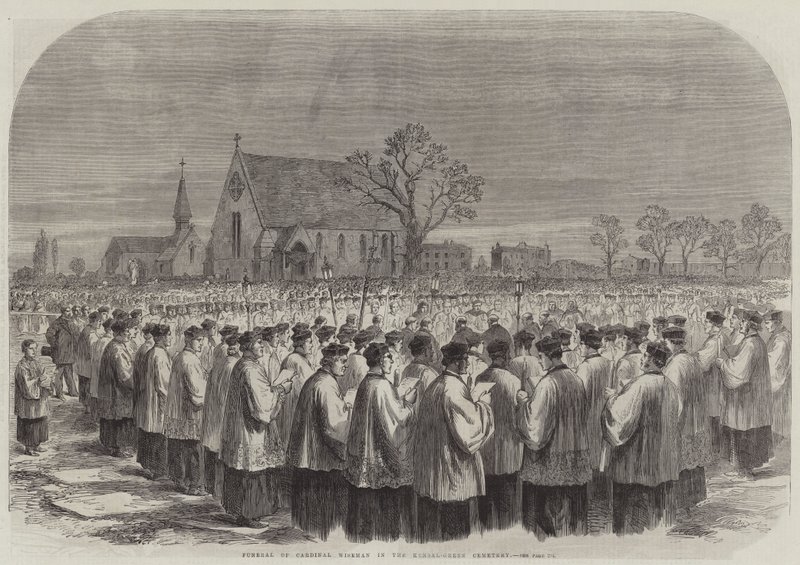Funeral do Cardeal Wiseman no Cemitério de Kensal-Green (gravura) de English School